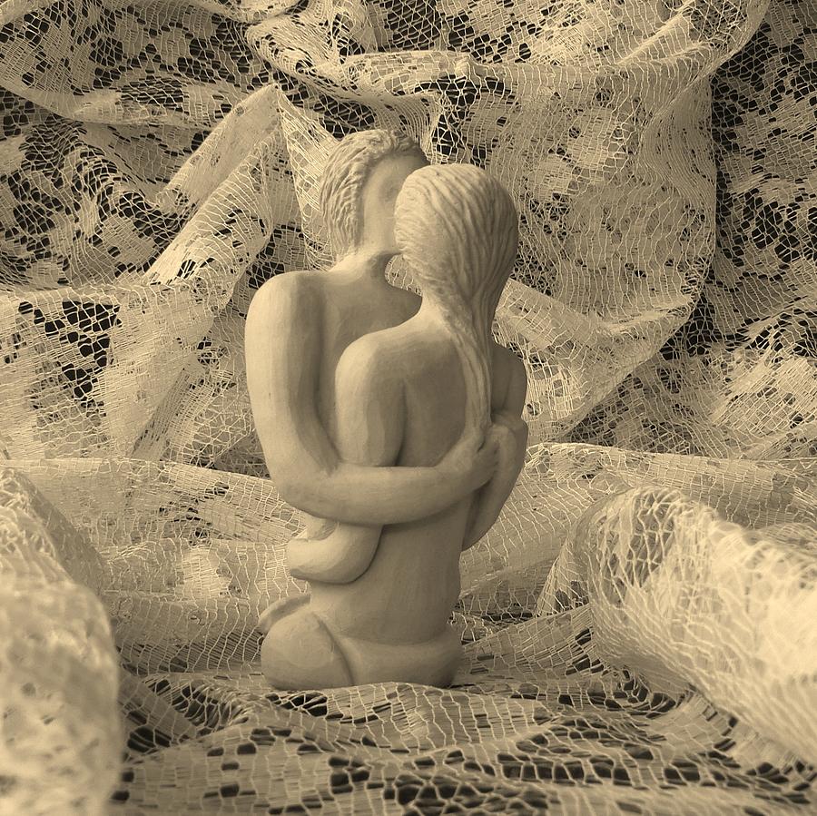 Lace Sculpture - A Lace Kiss by Barbara St Jean
