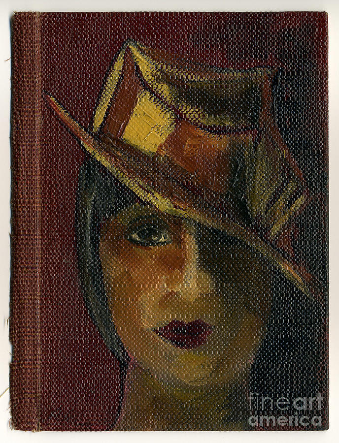 A Lady Hiding in a Captivating Hat  Painting by Cathy Peterson