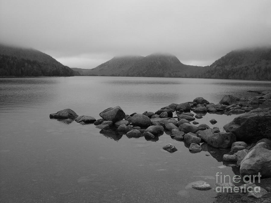 A Lake in Maine in Black and White Photograph by John Greco