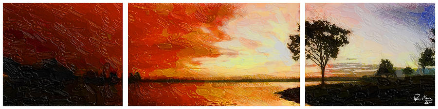 Sunset Painting - A Lake In My Mind 2 by Paul Moore