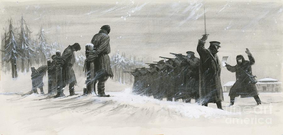 A last minute reprieve saved Fyodor Dostoievski from the firing squad Painting by Ralph Bruce