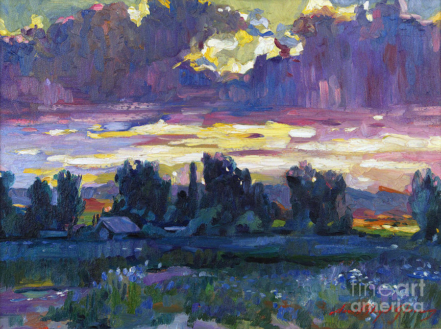A Late Afternoon Sky Plein Air Painting by David Lloyd Glover