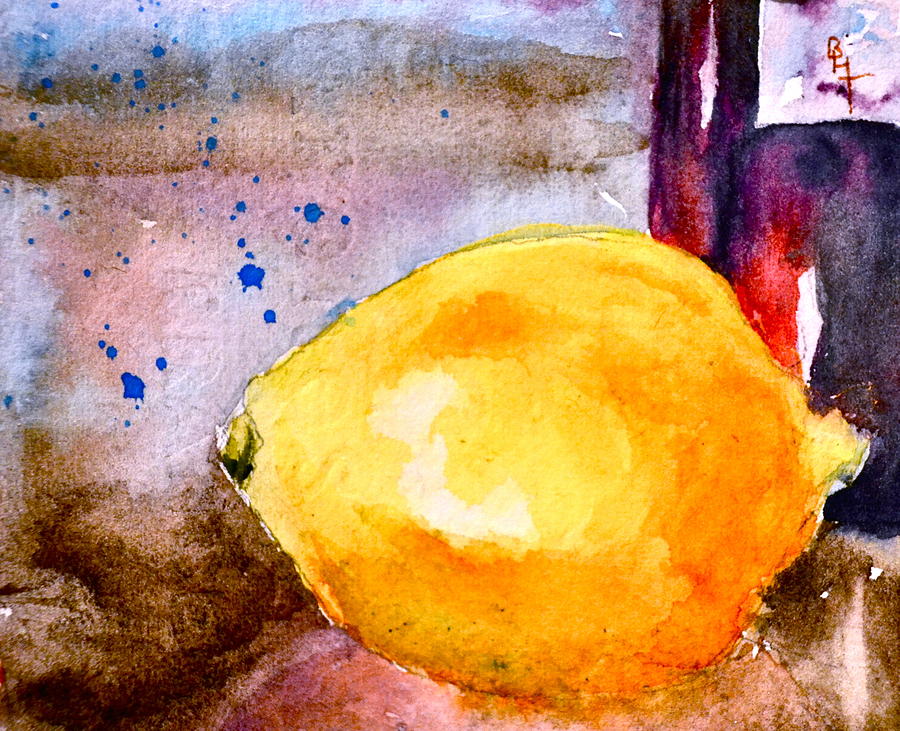 Greek Painting - A Lemon by Beverley Harper Tinsley