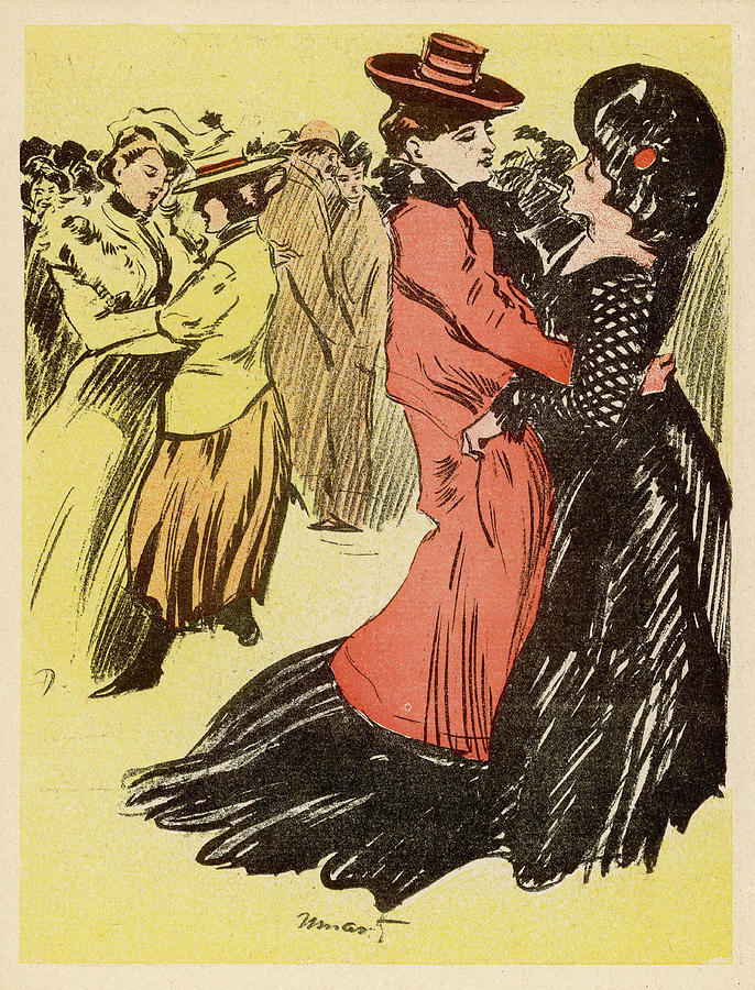Paris Drawing - A Lesbian Dance Hall, Paris by Mary Evans Picture Library