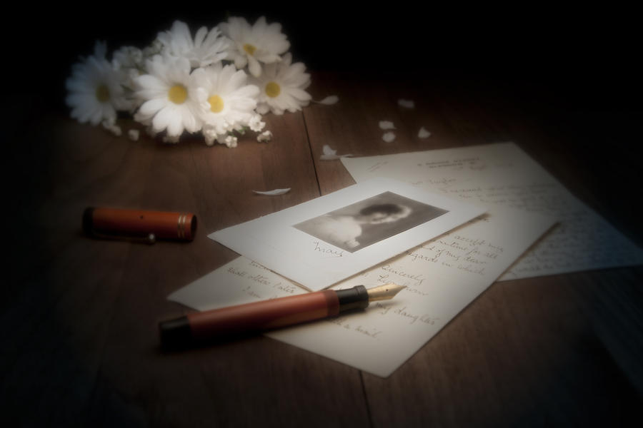 Daisy Photograph - A Letter from Mary Still Life by Tom Mc Nemar