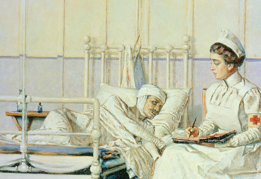 Bed Painting - A Letter to Mother by Piotr Petrovitch Weretshchagin