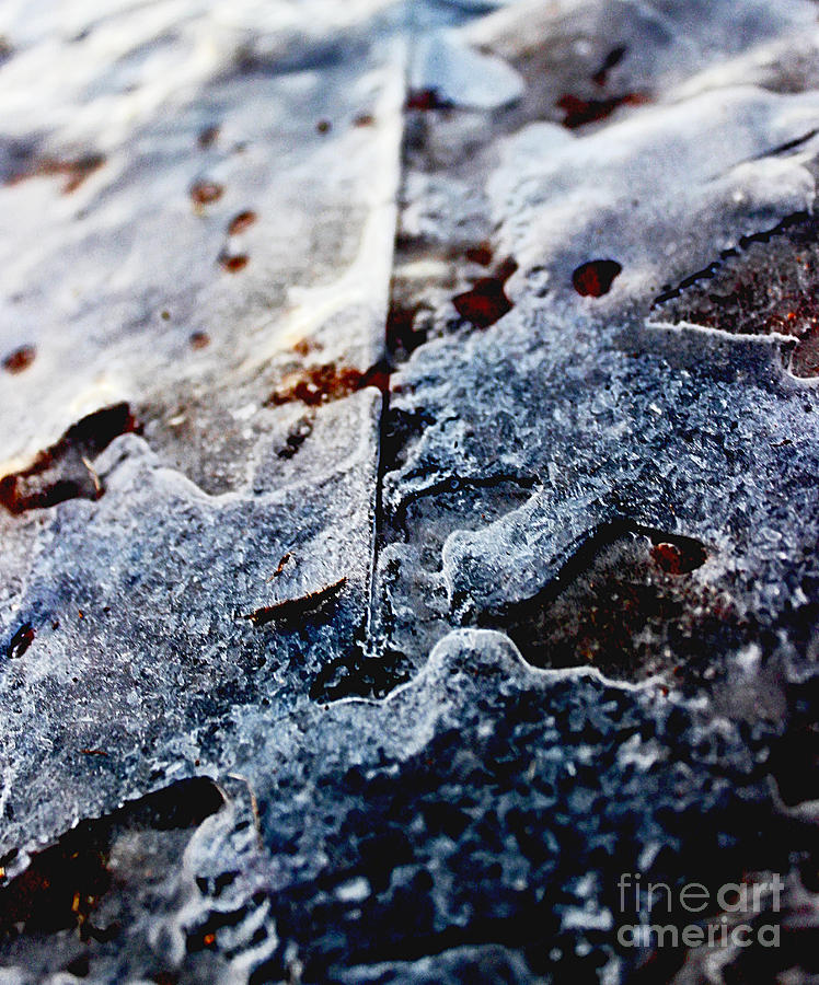 Winter Photograph - A line in the ice by Wesley Hahn