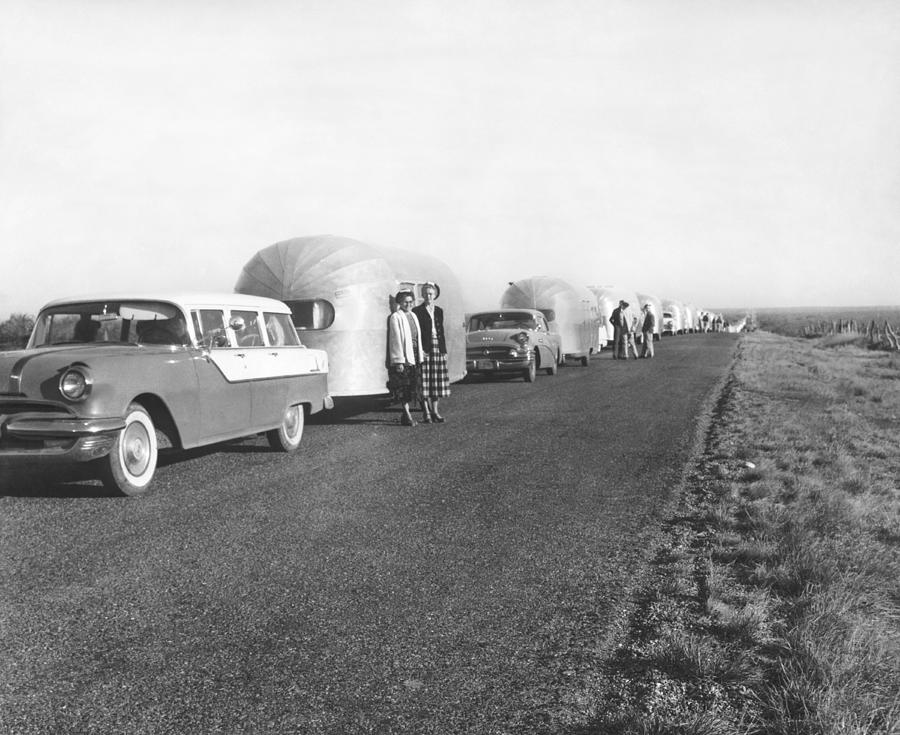 A Line Of Airstream Trailers Photograph by Underwood Archives
