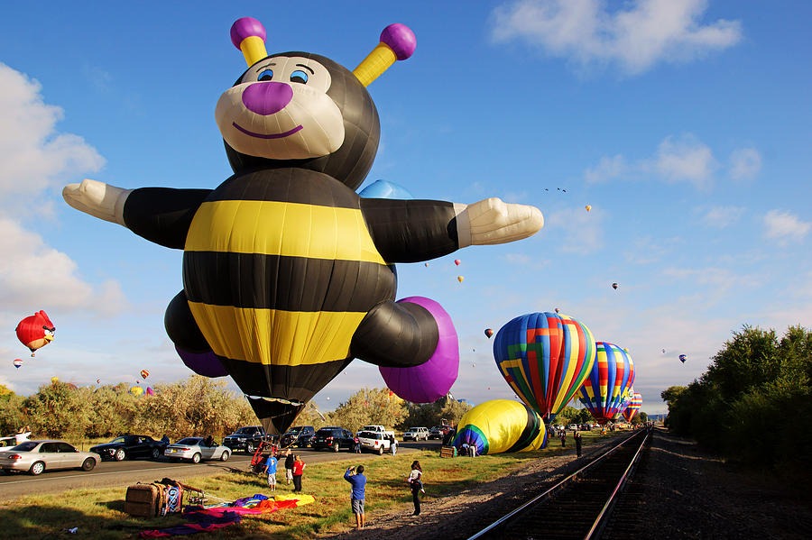 A Little Bee Balloon at Balloon Fiesta Photograph by Daniel Woodrum