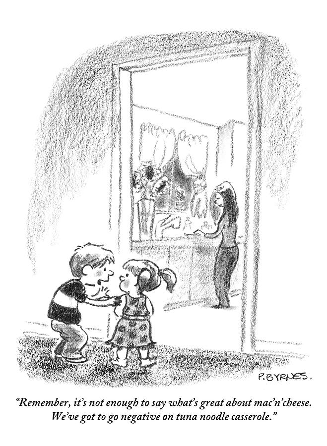 A Little Boy Speaks To A Little Girl Drawing by Pat Byrnes