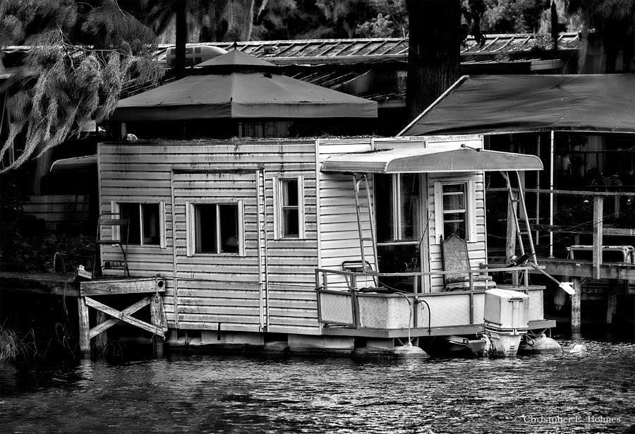 A Little Home on the Water - BW Photograph by Christopher Holmes
