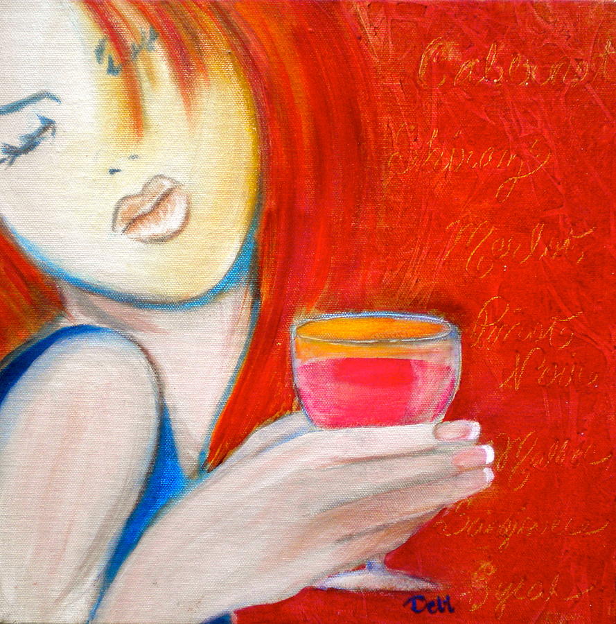 Wine Painting - A Little Tart by Debi Starr