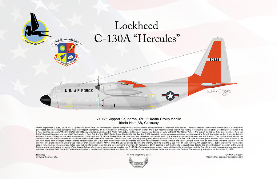 A Lockheed C-130A Hercules 60528 Digital Art by Arthur Eggers