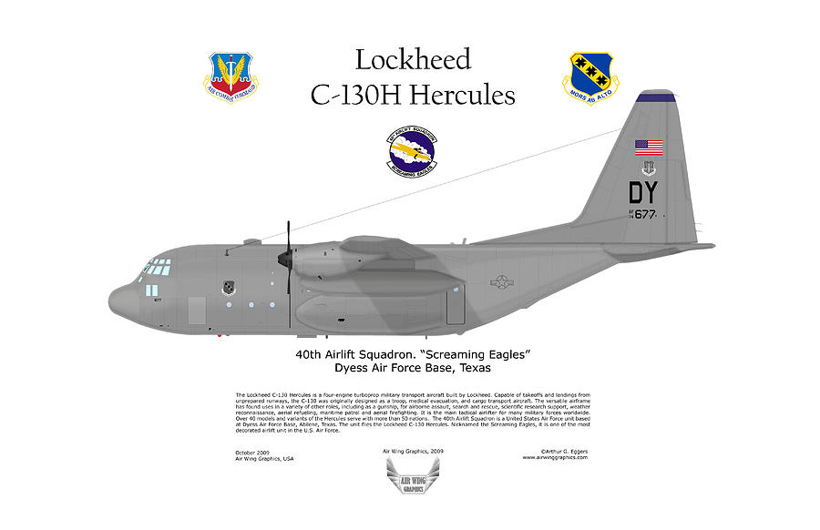A Lockheed C-130H Hercules Screaming Eagles Digital Art by Arthur Eggers