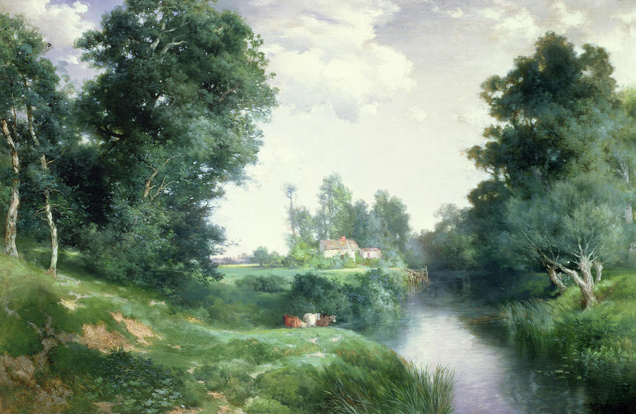 A Long Island River, 1908 Painting by Thomas Moran