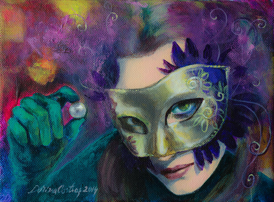 Mask Painting - A Losing Game by Dorina  Costras