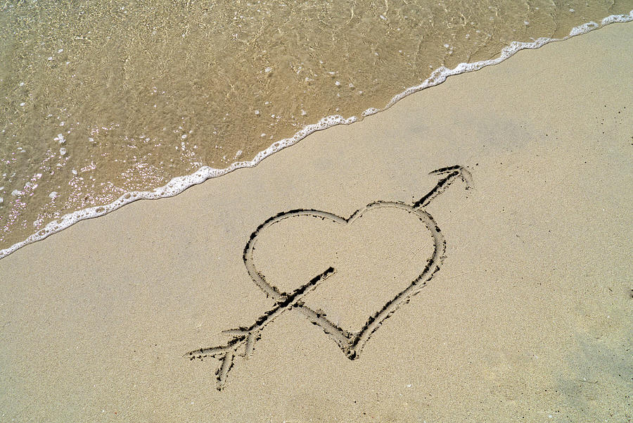 A Love Heart Drawn In Sand Photograph by Travelpix Ltd