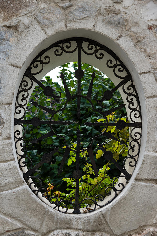A Lush Garden Framed in a Fence Window Photograph by Georgia Mizuleva