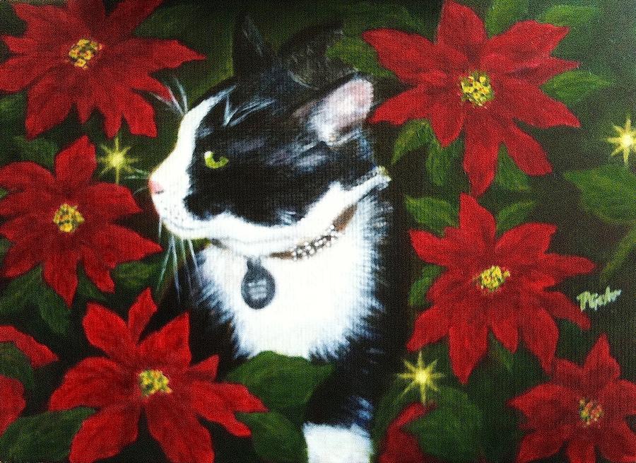 Cat Painting - Tuxedo cat trouble  by Dr Pat Gehr