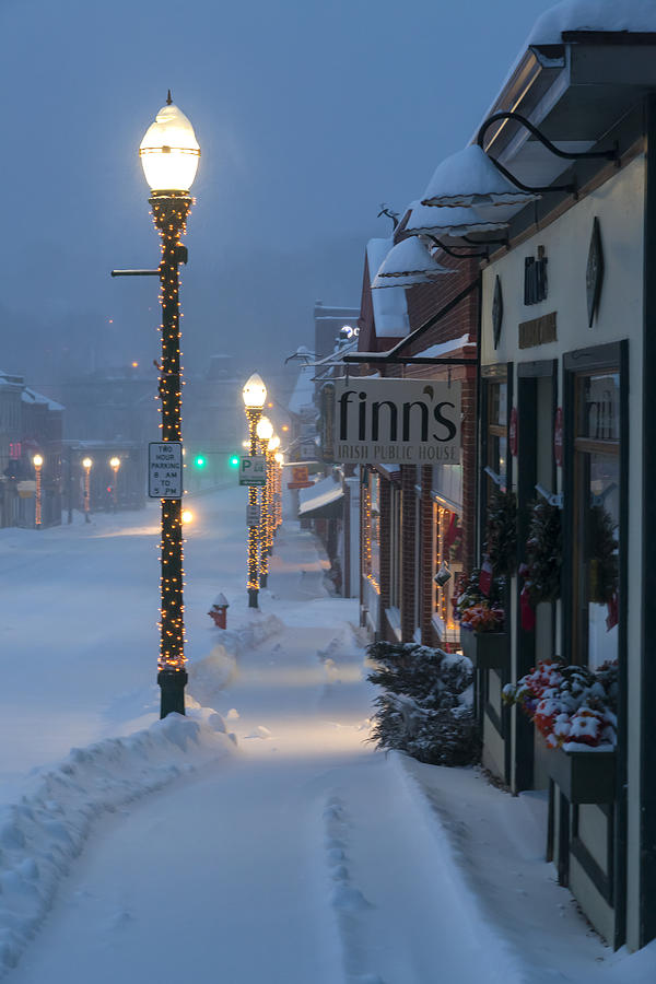Winter Photograph - A Maine Street Christmas by Patrick Downey
