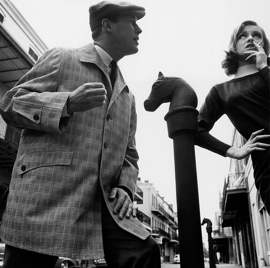 A Male And Female Model Posing On Chartres Street Photograph by Chadwick Hall