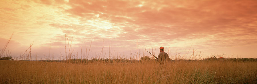Fall Photograph - A Male Pheasant-hunter Standing by Joel Sheagren
