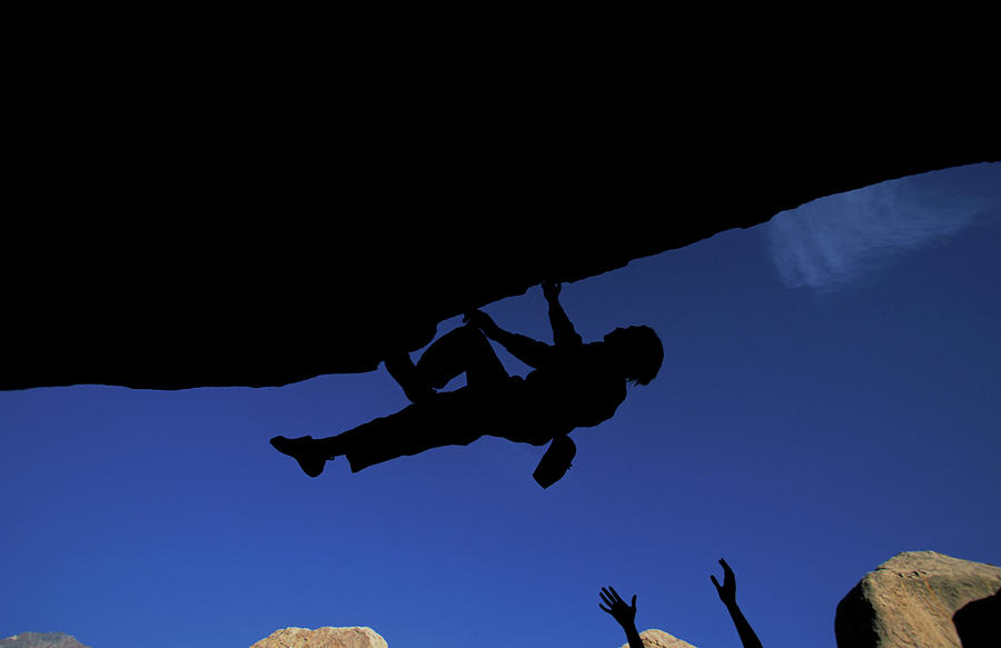 A Male Rock Climber Hanging Upside Photograph By Corey Rich Fine Art America