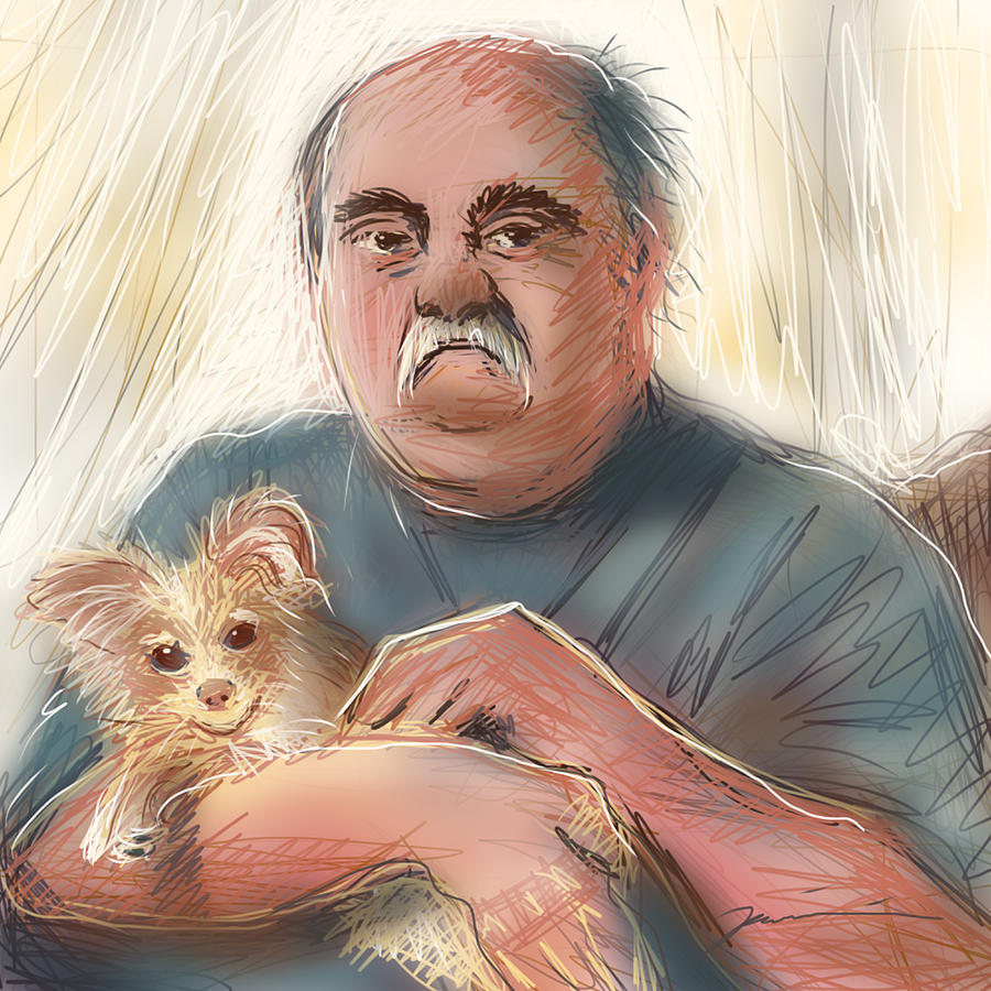 A Man And His Dog Painting by Jean Pacheco Ravinski