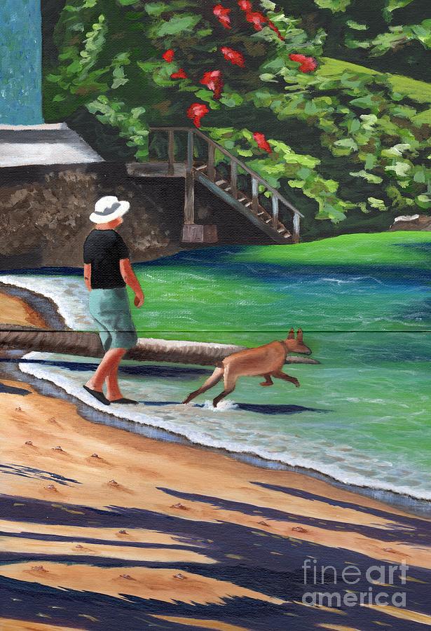 A Man and his Dog Painting by Laura Forde