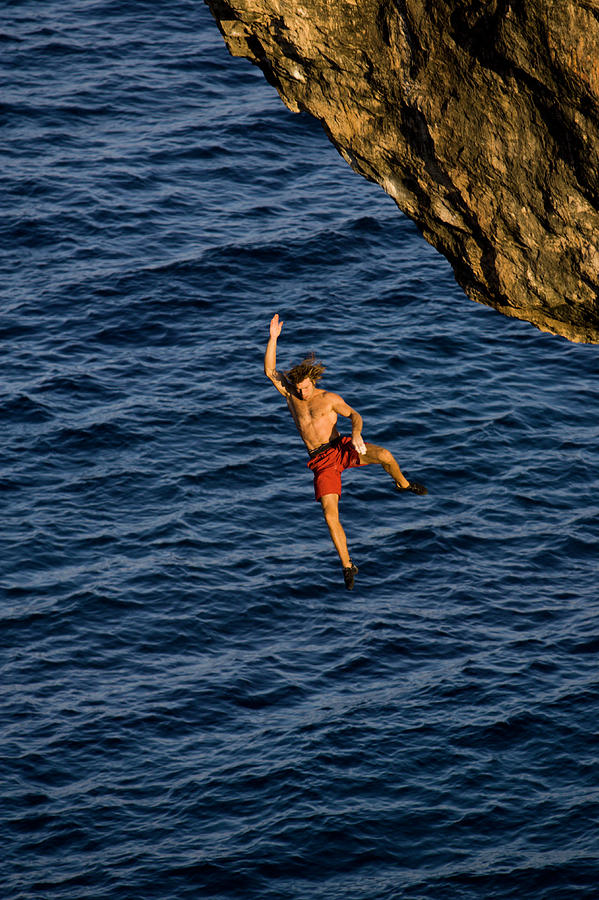 A Man Fallling While Rock Climbing Photograph By Corey Rich Fine Art America