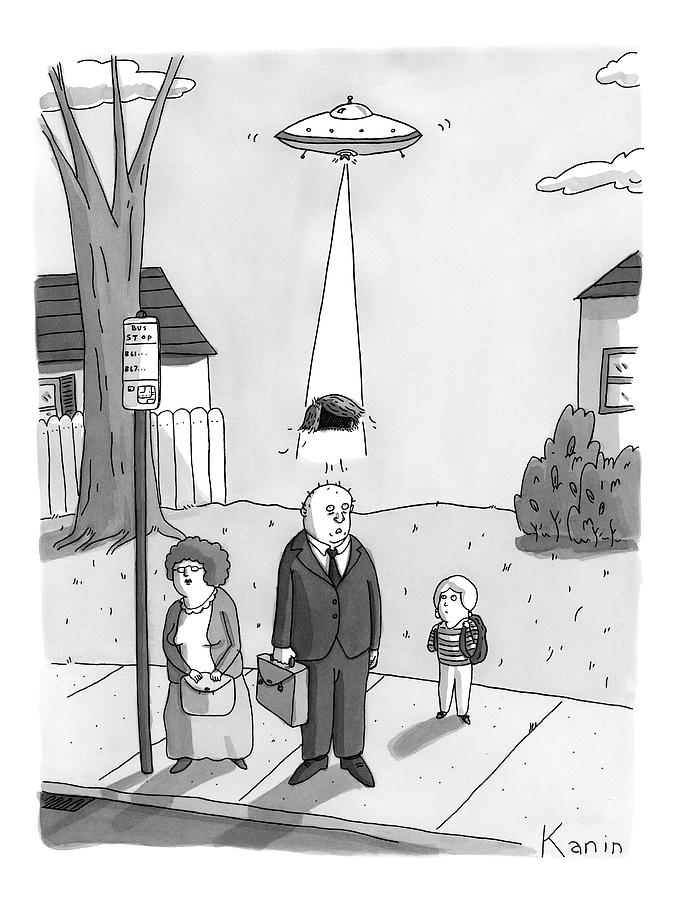 A Man Has His Toupee Abducted By Aliens Traveling Drawing by Zachary Kanin A Man Has His Toupee Abducted By Aliens Traveling Drawing by Zachary Kanin