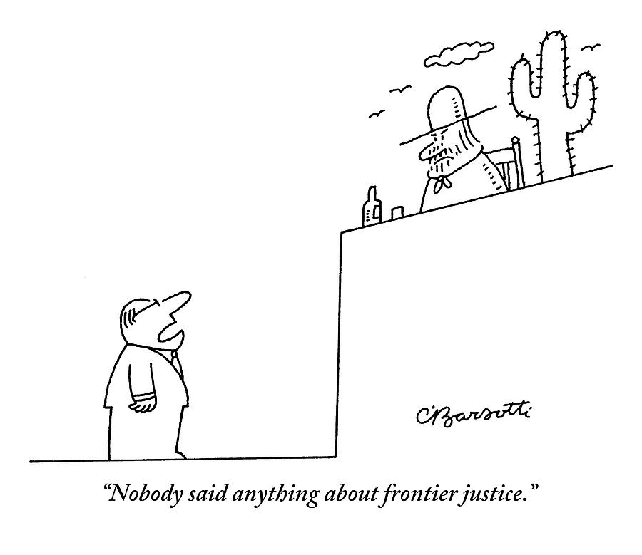 A Man In A Business Suit Is Speaking To A Judge Drawing by Charles Barsotti