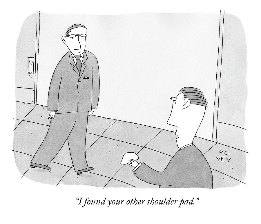 A Man In A Suit Walks Slightly Lopsided. Another Drawing by Peter C. Vey