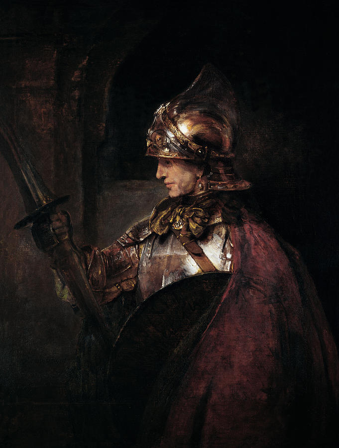 A Man In Armour, 1655 Painting by Rembrandt Harmensz. van Rijn