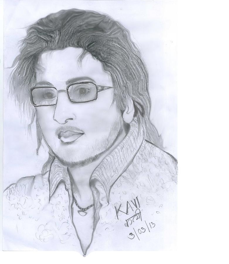 A Man Drawing by Kaveind Kavi Mk