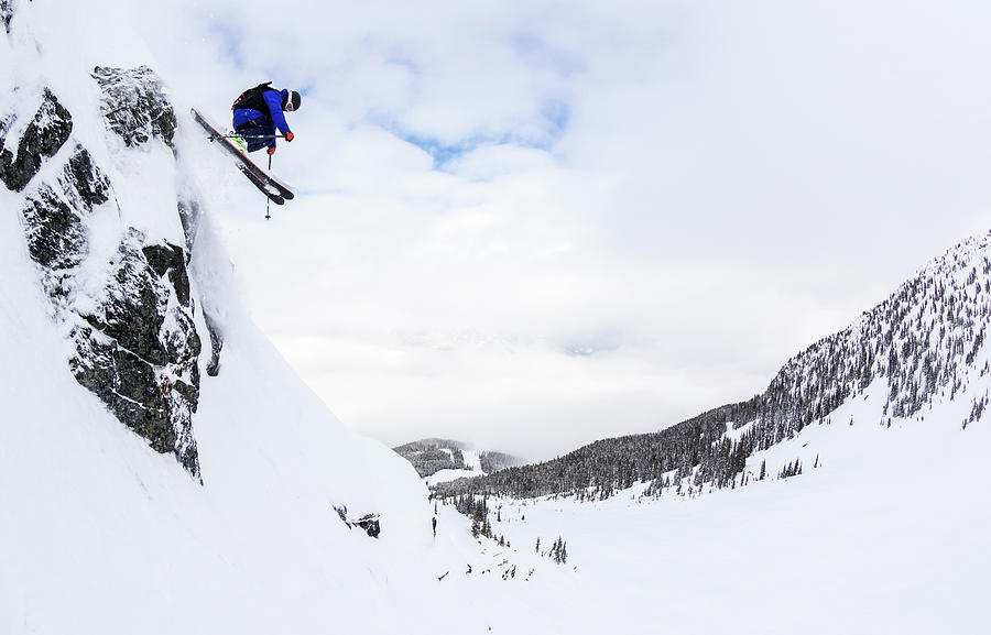 Winter Photograph - A Man Skis Deep Powder On A Stormy Day by Ben Girardi Winter Photograph - A Man Skis Deep Powder On A Stormy Day by Ben Girardi