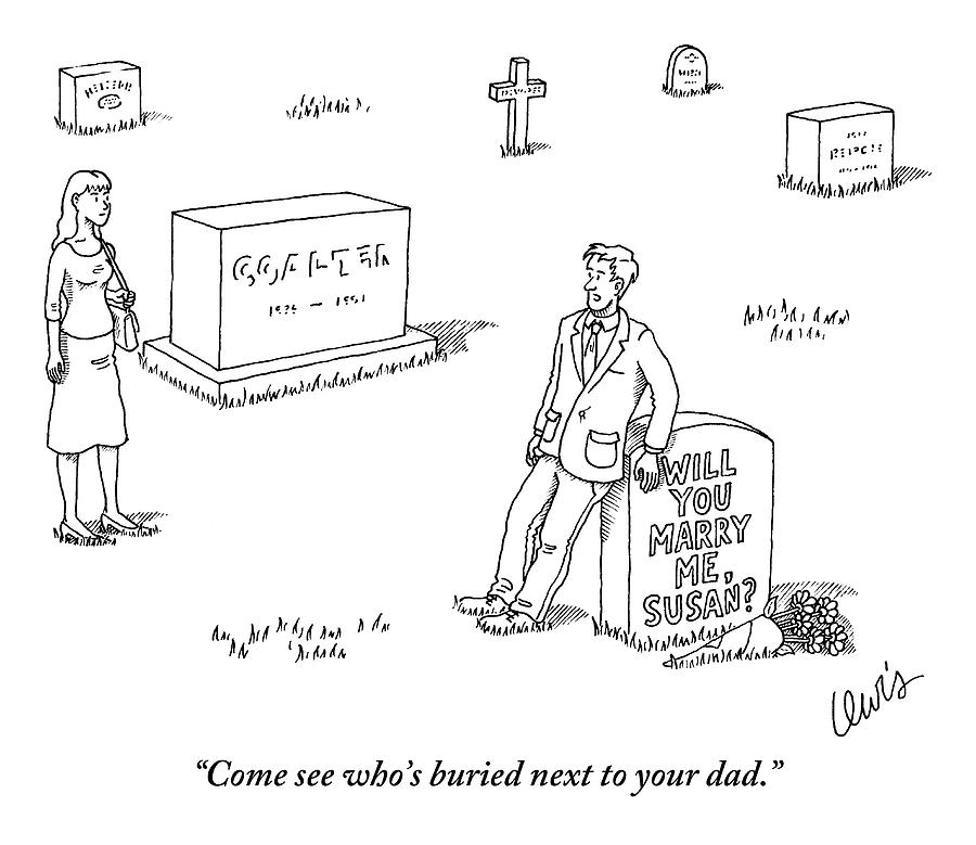 A Man Standing Next To A Headstone That Says by Eric Lewis