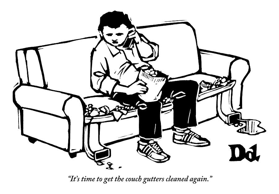 A Man Talking The Phone Drawing by Drew Dernavich