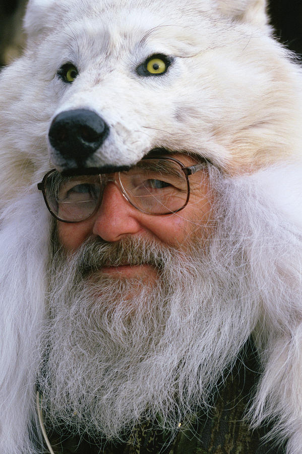 DJDesigns Custom White Faux-Fur Wolf Hat 