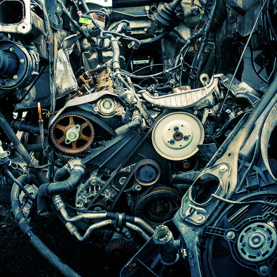 A Mangled Dismantled Car Engine Photograph by Photo By Brian T. Evans