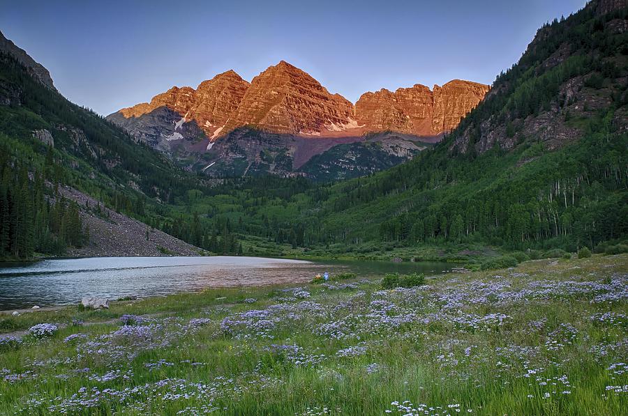 A Maroon Morning - Maroon Bells Photograph by Photography  By Sai