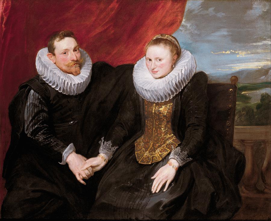 Portrait Painting - A married couple by Anthony van Dyck