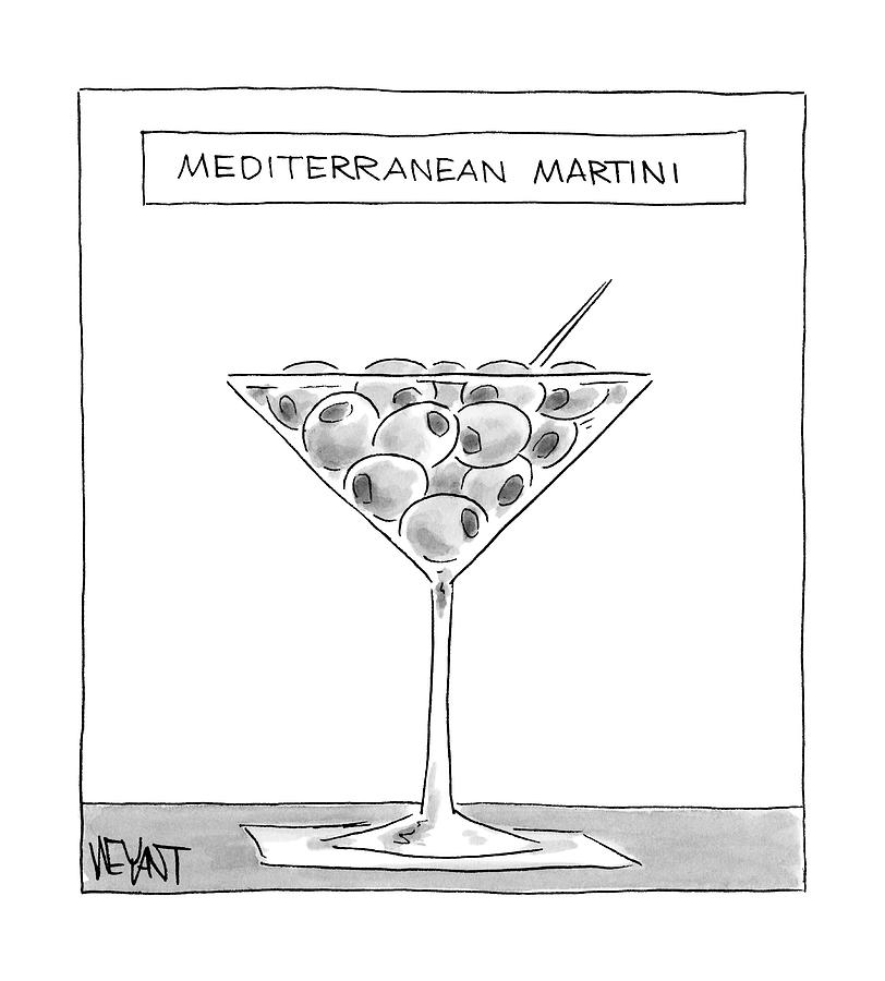 A Martini Glass Full Of Olives Drawing by Christopher Weyant