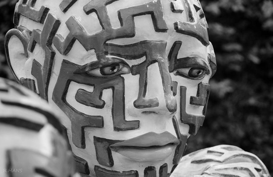 Abstract Photograph - A Maze Ing Man 10 Black And White by Rob Hans