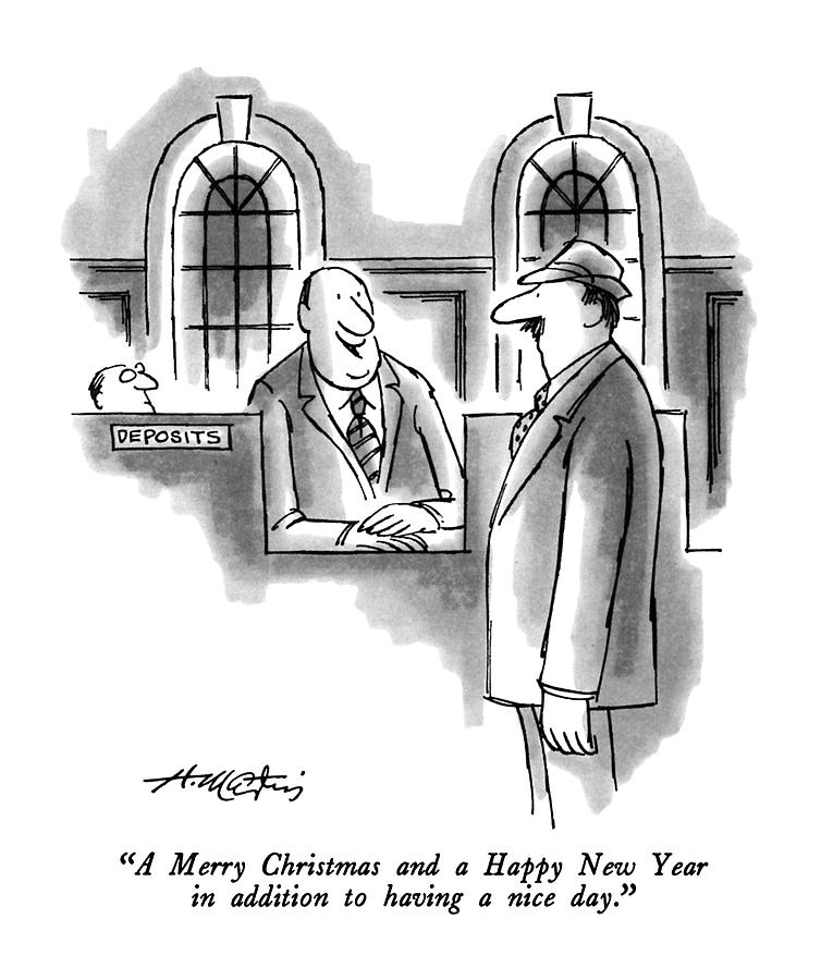 A Merry Christmas And A Happy New Year Drawing by Henry Martin