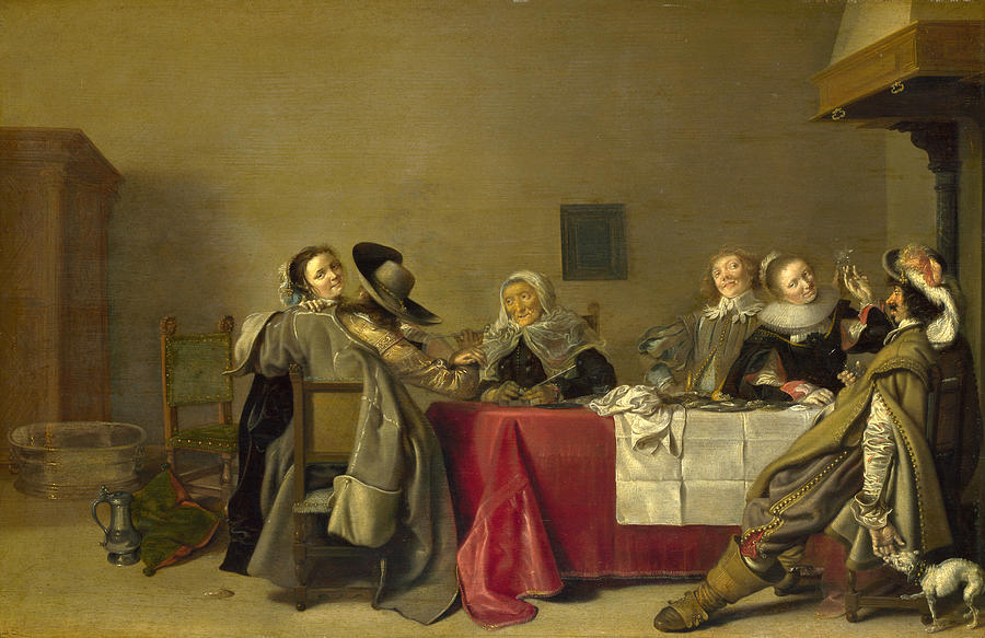 A Merry Company at Table Painting by Hendrik Gerritsz Pot