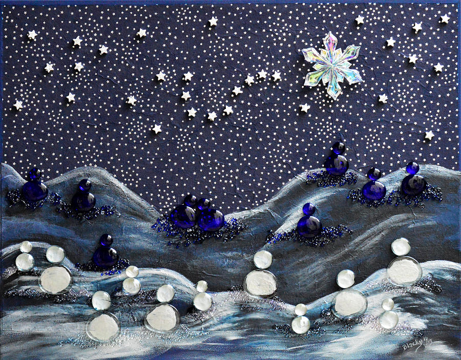 Snow Mixed Media - A Midnight Clear by Donna Blackhall Snow Mixed Media - A Midnight Clear by Donna Blackhall