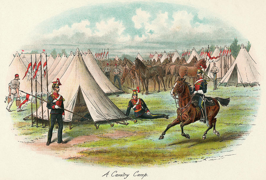 A Military Cavalry Camp Drawing by Mary Evans Picture Library - Fine ...