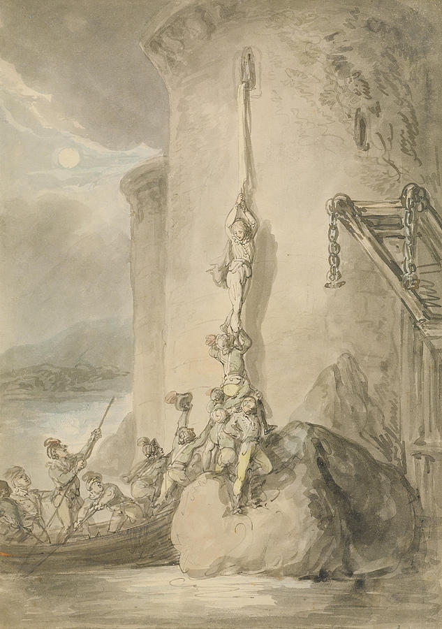 Captive Photograph - A Military Escapade, C.1794 Pen & Ink With Wc And Wash Over Graphite On Paper by Thomas Rowlandson