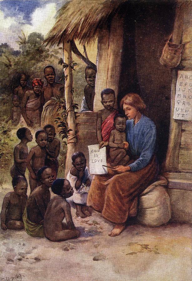 A Missionary Teaches Her Pupils That Drawing by Mary Evans Picture